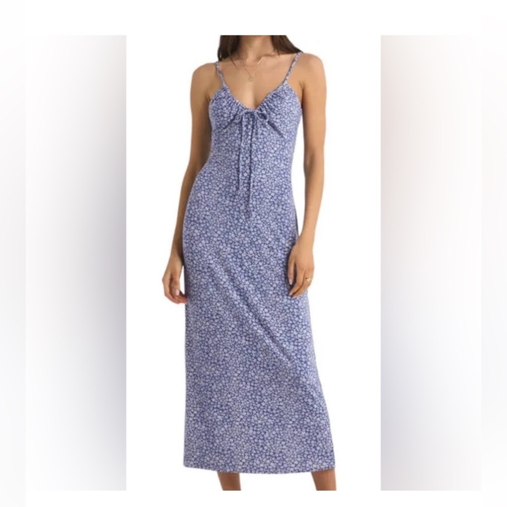 Z Supply Blue Floral Midi Dress